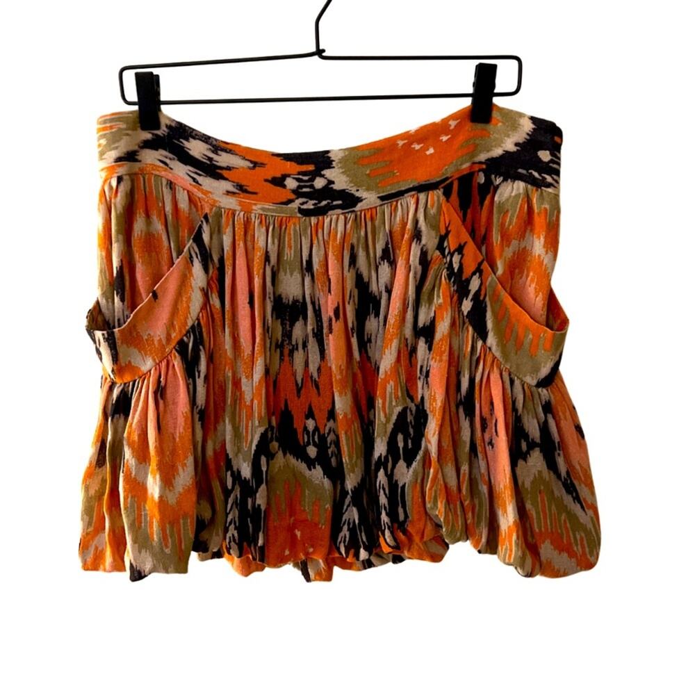 All Saints Spitalfields Abstract Bubble Hem Silk Mini Skirt Size 14